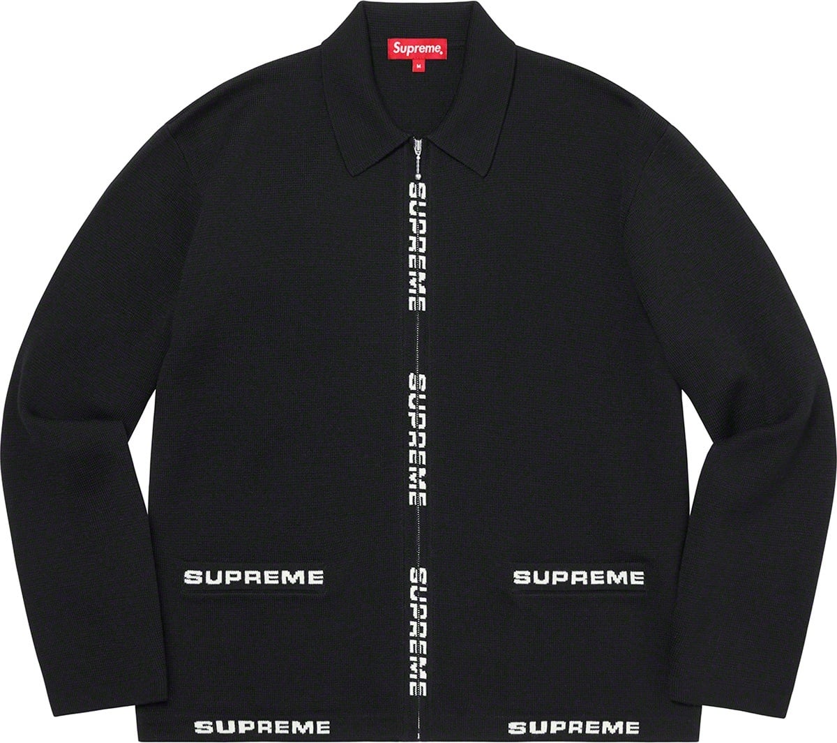 Logo Trim Zip Up Cardigan view 8